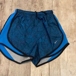 Nike Blue and Black Patterned Running Shorts